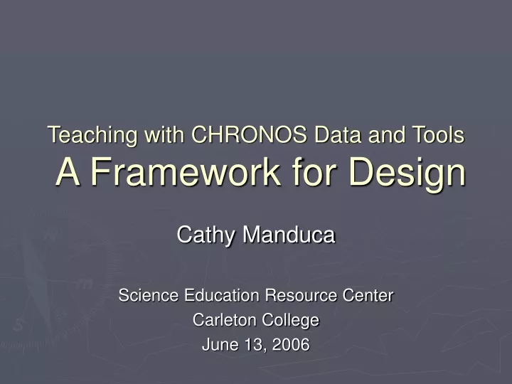 teaching with chronos data and tools a framework for design