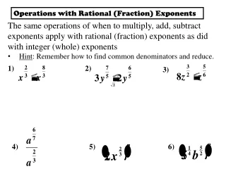 Operations with Rational (Fraction) Exponents