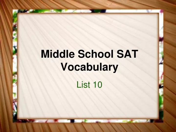 middle school sat vocabulary