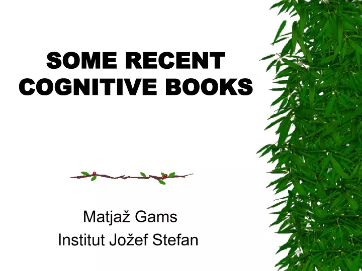 some recent cognitive books