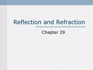 Reflection and Refraction