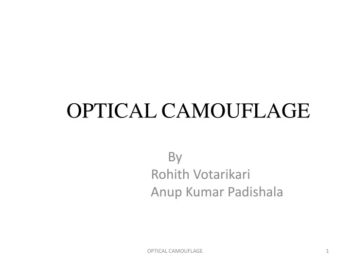 optical camouflage
