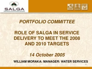 WILLIAM MORAKA: MANAGER: WATER SERVICES