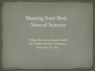 Sharing Your Best –  Animal Science