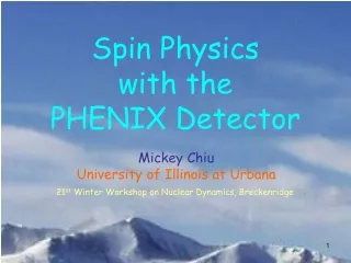 Spin Physics with the  PHENIX Detector