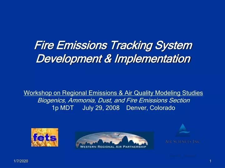 fire emissions tracking system development implementation