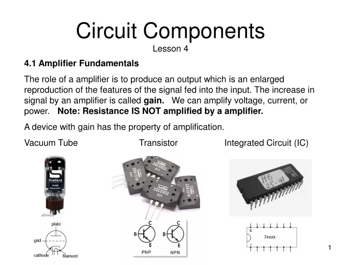 circuit components lesson 4