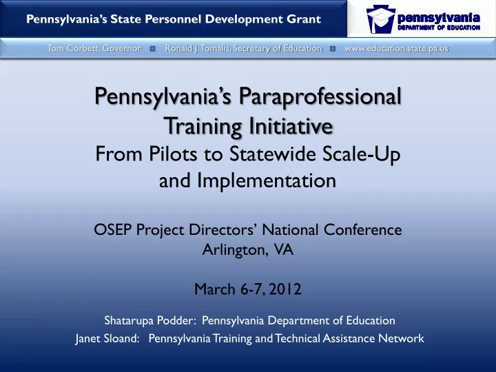 pennsylvania s paraprofessional training