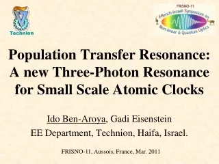Population Transfer Resonance: A new Three-Photon Resonance for Small Scale Atomic Clocks