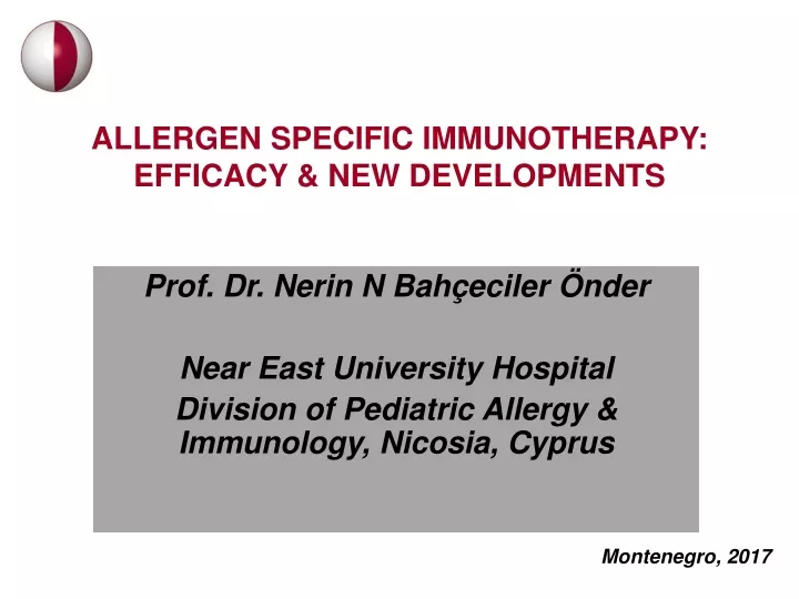 allergen specific immunotherapy efficacy new developments