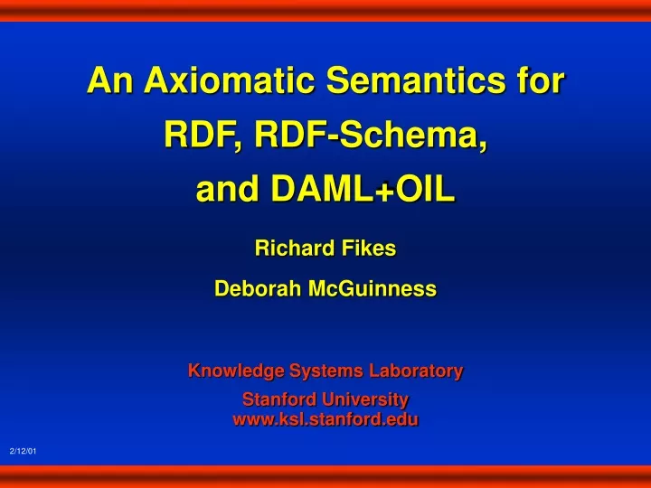 an axiomatic semantics for rdf rdf schema