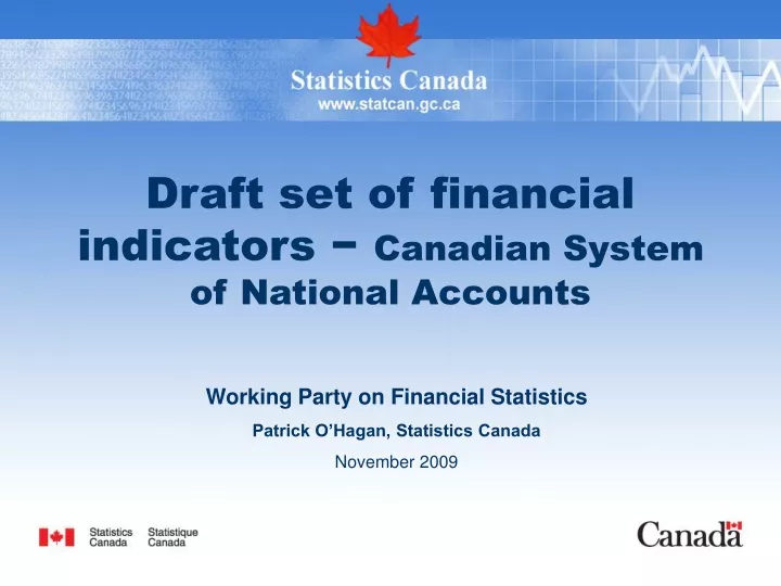 draft set of financial indicators canadian system