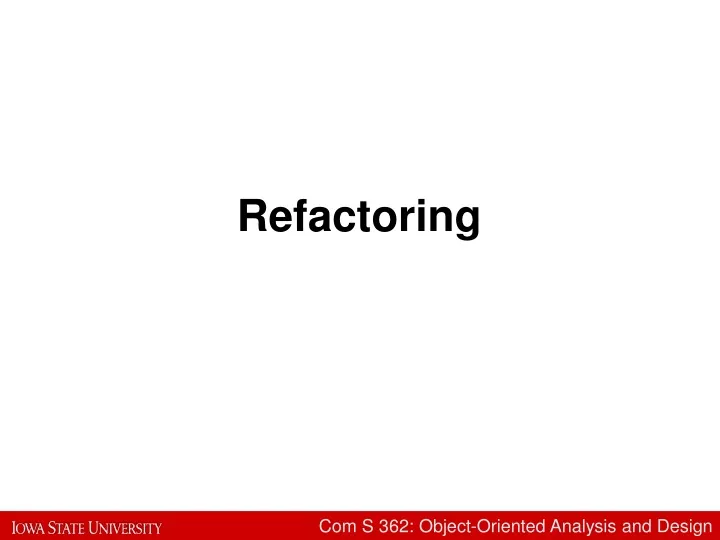 refactoring