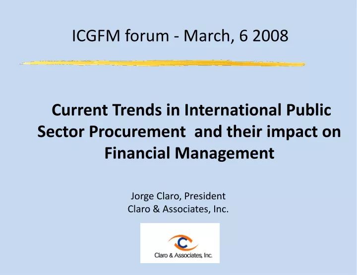 icgfm forum march 6 2008