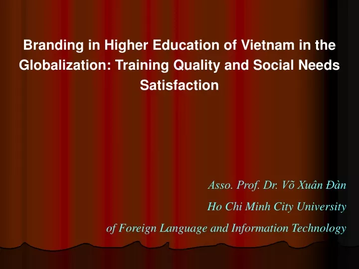 branding in higher education of vietnam