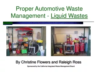 Proper Automotive Waste Management -  Liquid Wastes