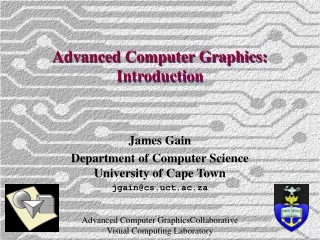 Advanced Computer Graphics: Introduction