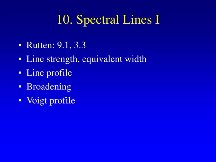 10 spectral lines i