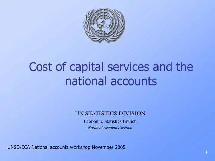 cost of capital services and the national accounts