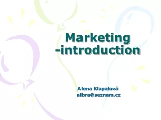 Marketing  -introduction