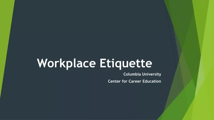 workplace etiquette
