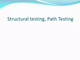 Structural testing, Path Testing