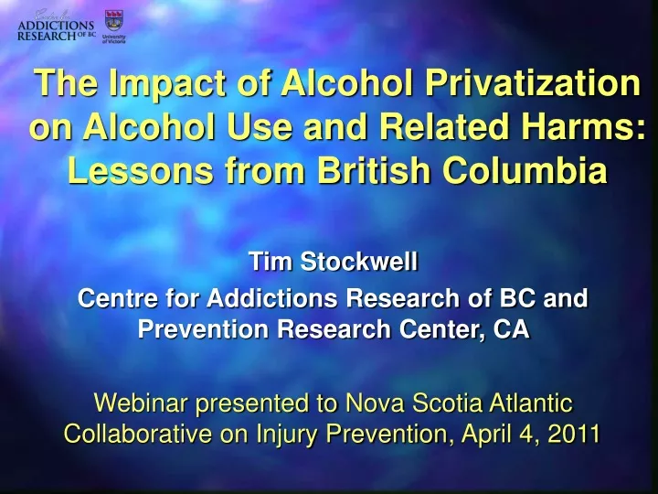 the impact of alcohol privatization on alcohol