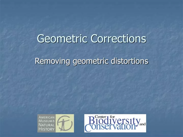 geometric corrections