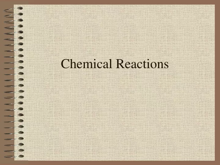 chemical reactions