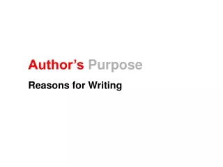 Author’s Purpose