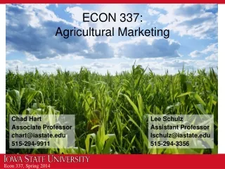 ECON 337: Agricultural Marketing