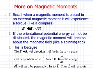 More on Magnetic Moments