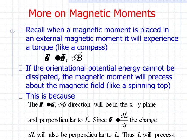 more on magnetic moments