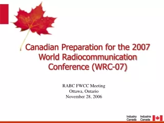 RABC FWCC Meeting Ottawa, Ontario November 28, 2006
