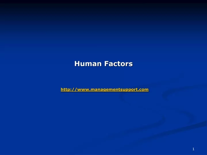 human factors http www managementsupport com