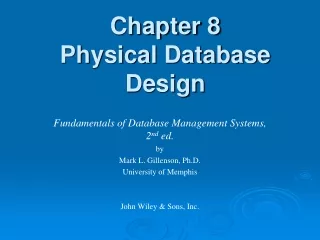 Chapter 8 Physical Database Design