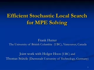 Efficient Stochastic Local Search  for MPE Solving