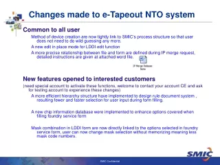 Changes made to e-Tapeout NTO system