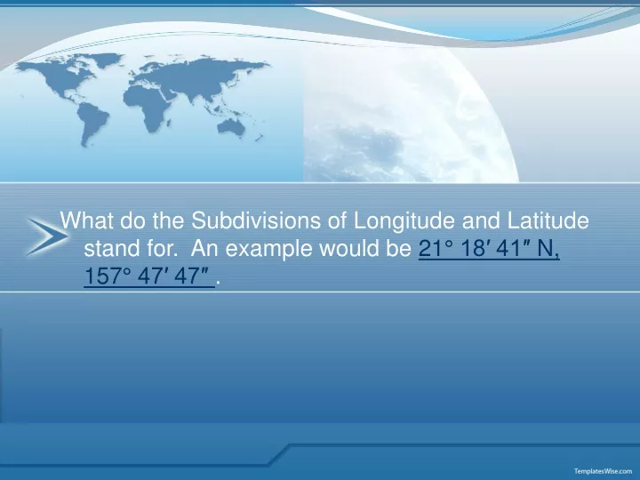 what do the subdivisions of longitude