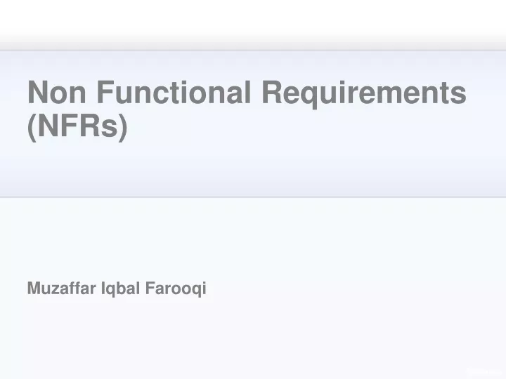 non functional requirements nfrs