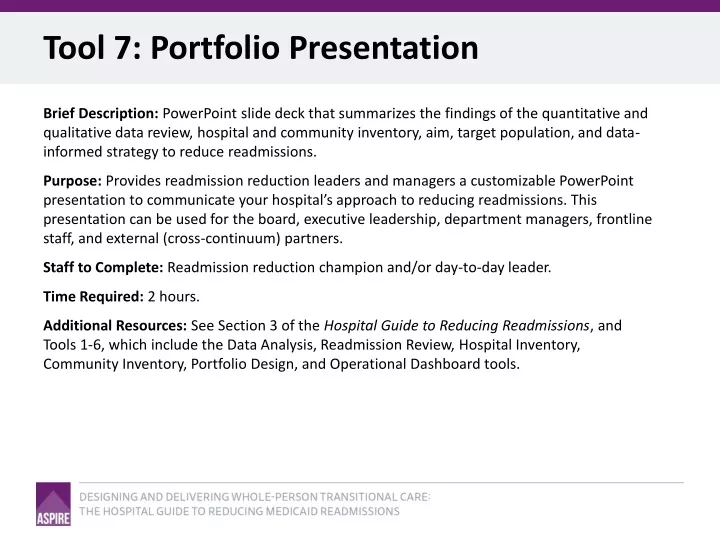 tool 7 portfolio presentation