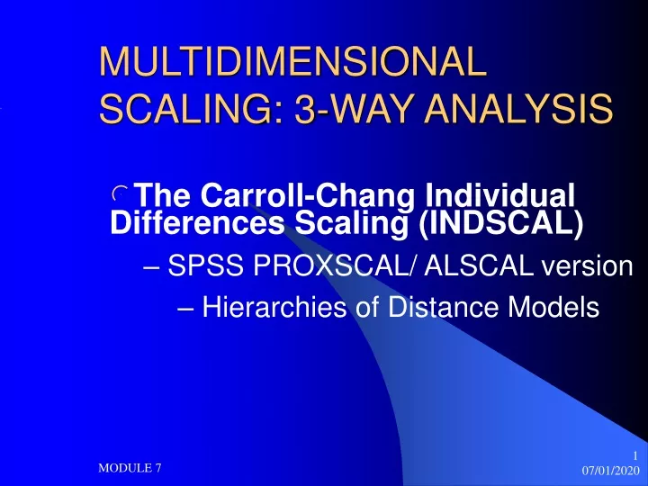 multidimensional scaling 3 way analysis