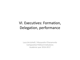 VI. Executives:  Formation ,  Delegation , performance