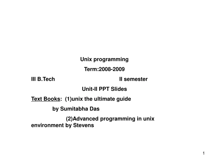 unix programming term 2008 2009 iii b tech