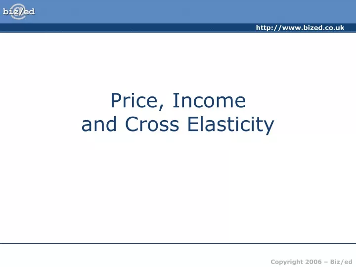 price income and cross elasticity