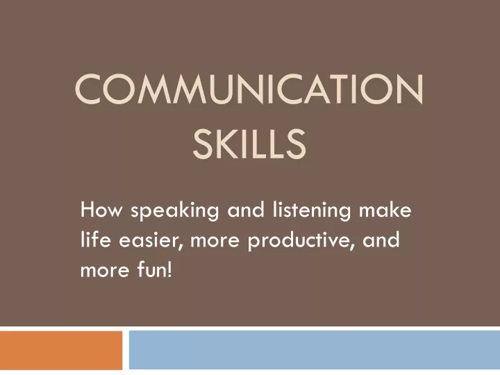 communication skills