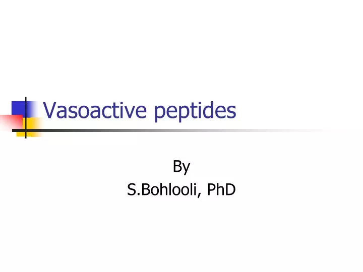 vasoactive peptides