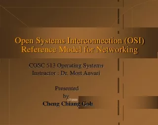 Open Systems Interconnection (OSI) Reference Model for Networking