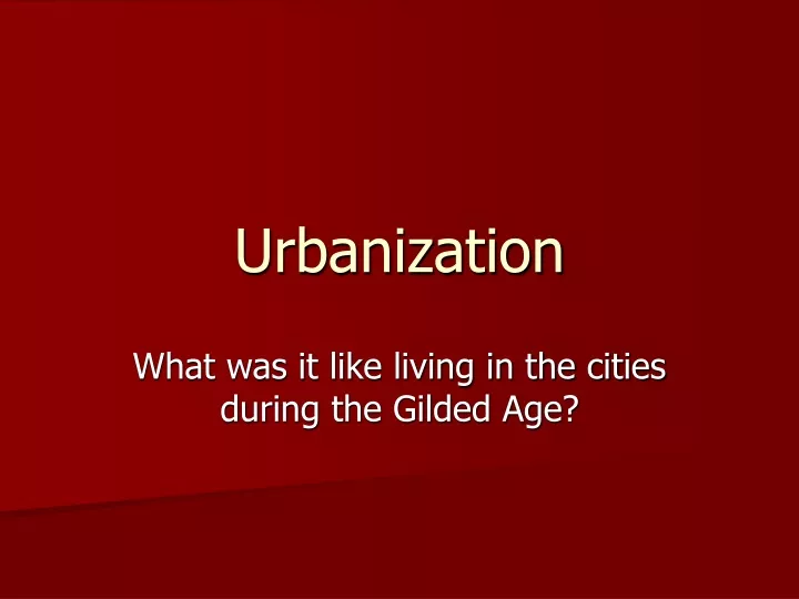 urbanization