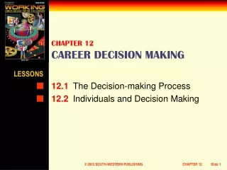 CHAPTER 12 CAREER DECISION MAKING